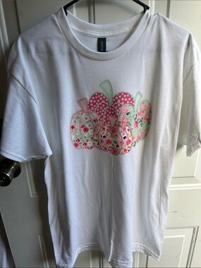 Pretty in pink pumpkin shirt new